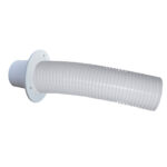 White flexible corrugated hose with flange