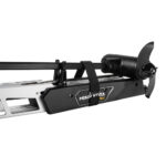 Black trolling motor with propeller and strap