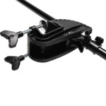 Black adjustable clamp for securing cylindrical objects