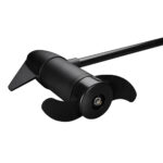 Black trolling motor propeller with two blades.