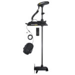 Electric trolling motor with remote control.