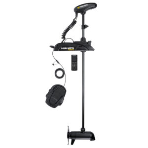 Electric trolling motor with remote control.