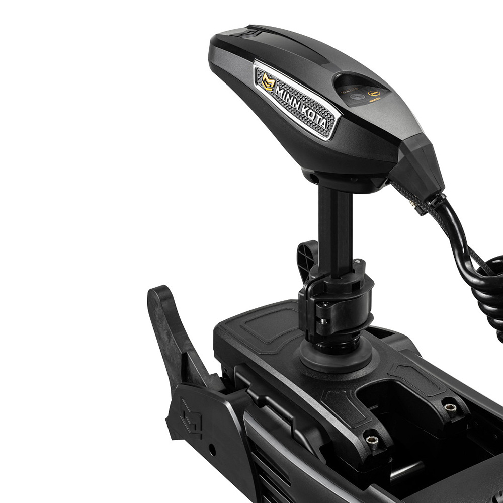 Electric trolling motor for boats, close-up view.