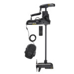 Minn Kota Ulterra bow-mount trolling motor with remote control.