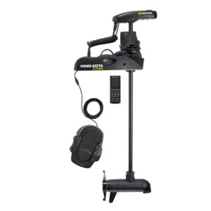 Minn Kota Ulterra trolling motor with foot pedal and remote.
