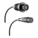 Circular eight-pin industrial connectors, gray cables