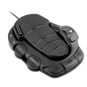 Black boat foot pedal control with buttons