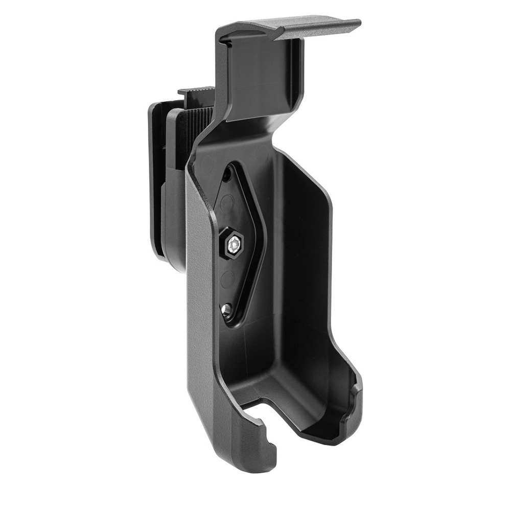 Black plastic wall mount bracket for tools
