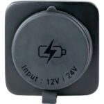 Black 12V-24V charging port cover.