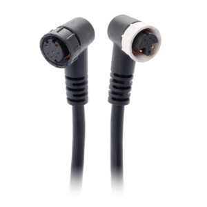 Right angle M12 connector cables with pins