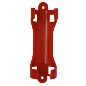 Red plastic wall bracket holder