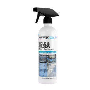 Spray bottle of mold and mildew stain remover
