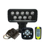 Remote-control LED searchlight with accessories