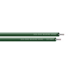 Green marine wires with SEA-DOG branding, 18 AWG.