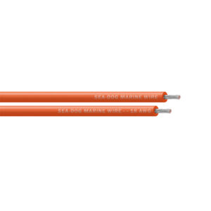 Orange marine wires, Sea-Dog brand, 18 AWG gauge.