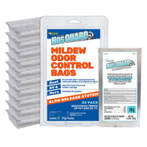 Mildew odor control bags for boats and RVs.