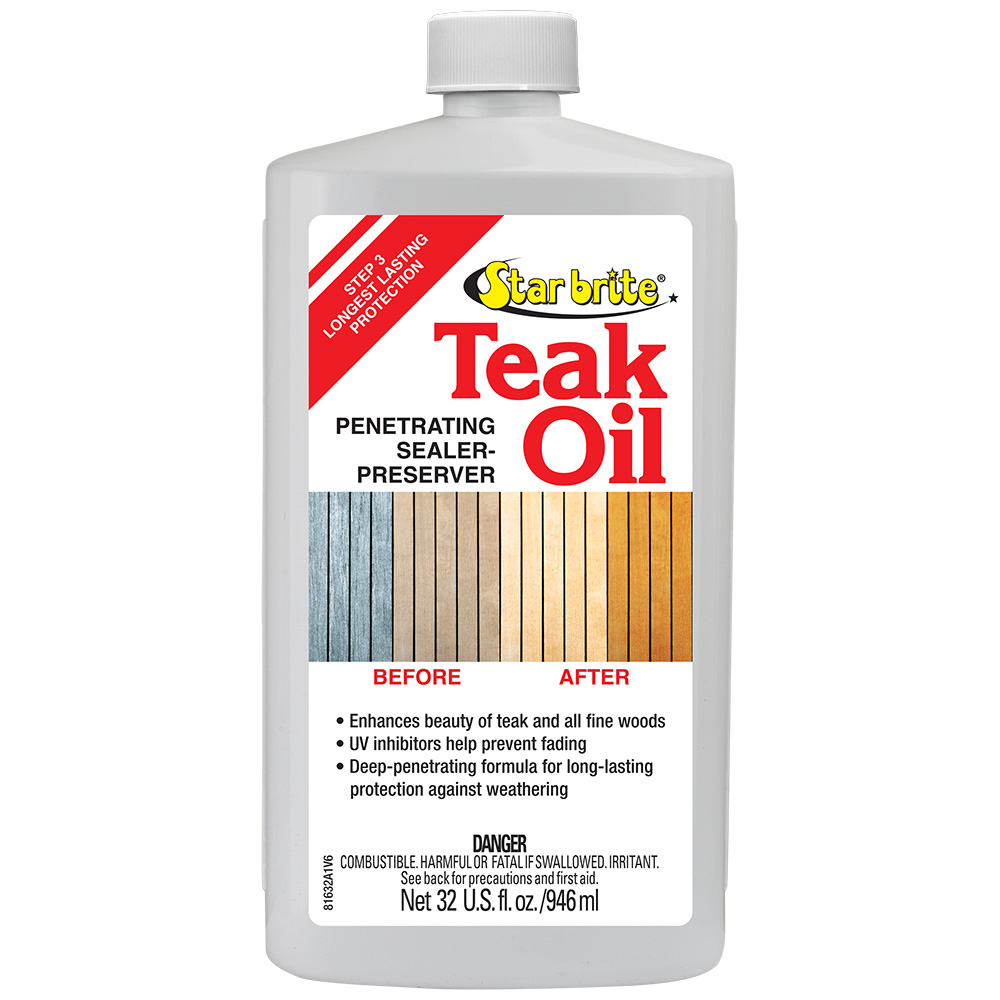 Teak Oil sealer for protecting and preserving wood.