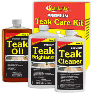 Star brite Premium Teak Care Kit products display.