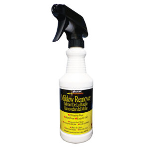 Mildew remover spray bottle, chlorine-free, easy-to-use.