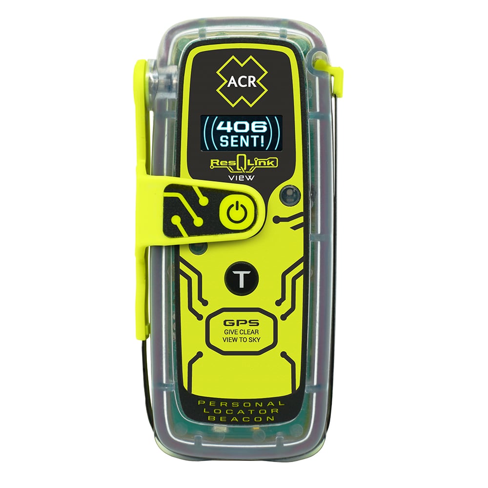 Personal locator beacon with GPS and signal indicator.