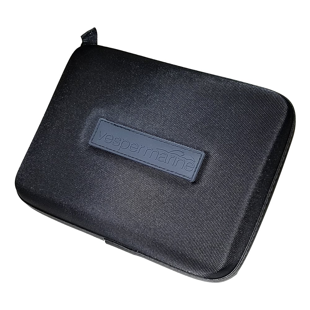 Black protective pouch with Vesper Marine logo