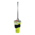 Emergency beacon with antenna for maritime safety.