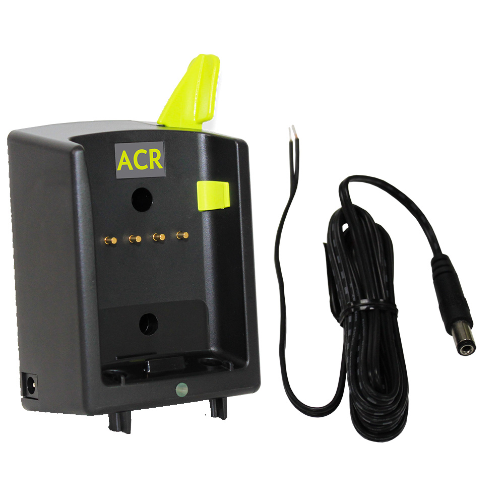 Black battery charger with attached cable