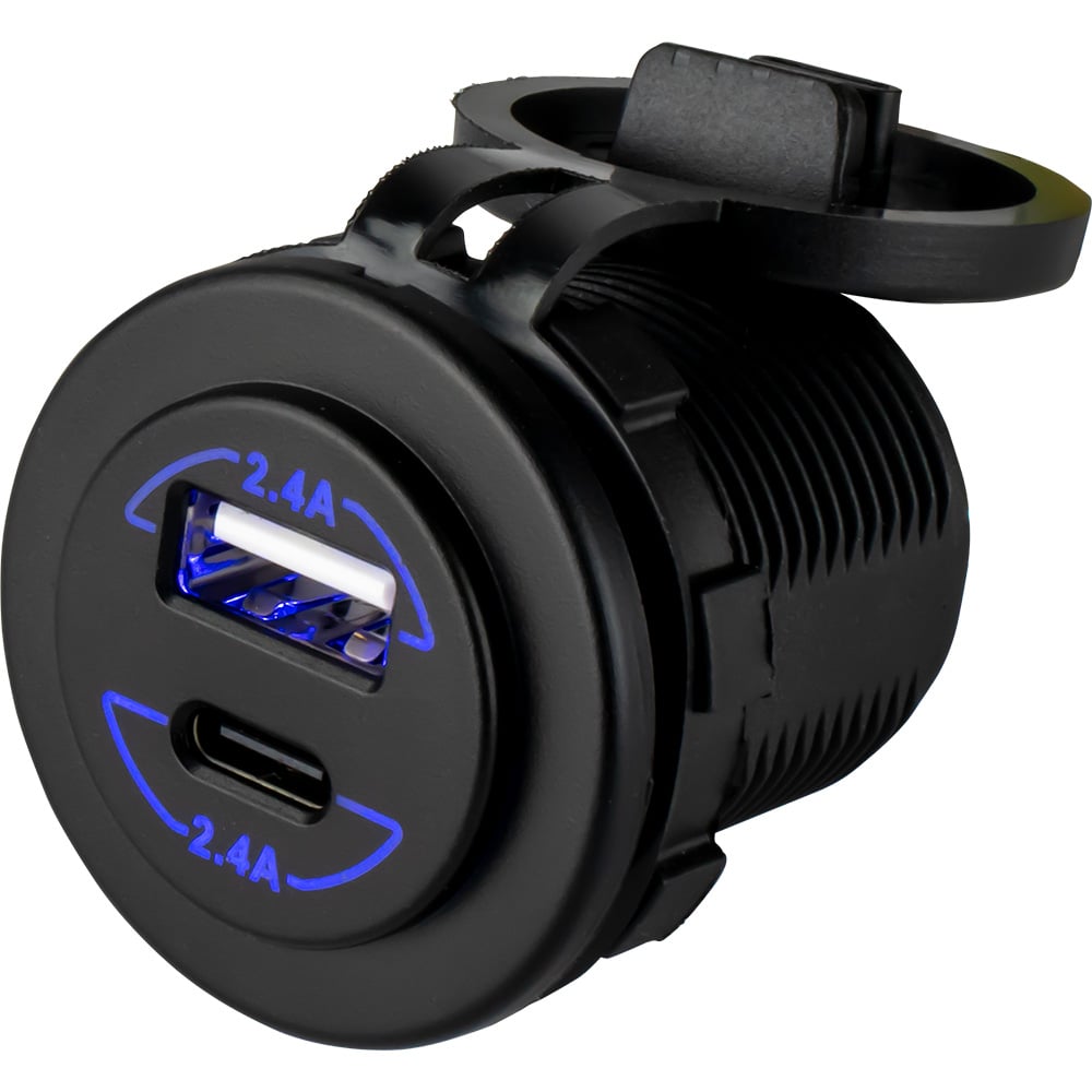 USB and USB-C car charger, 2.4A output