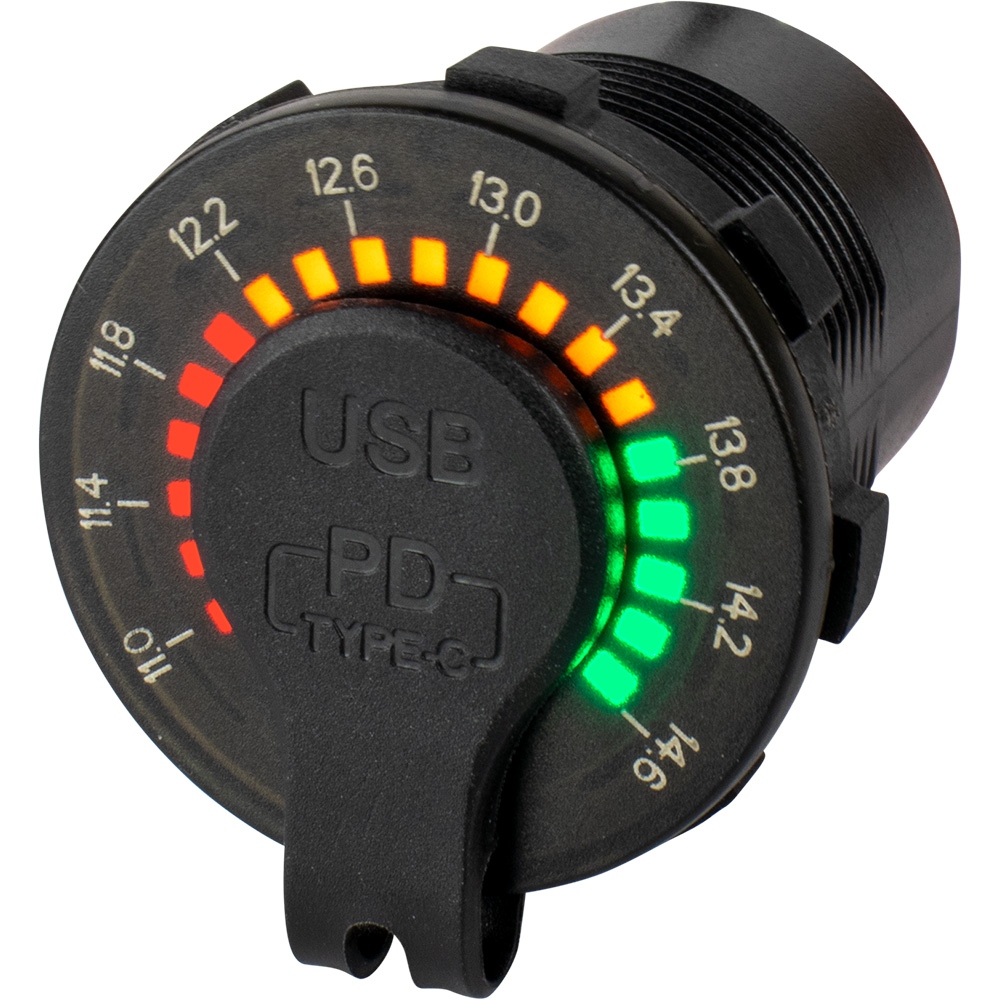 USB Type-C voltage indicator with LED lights.