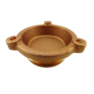 Bronze circular flange with three mounting holes
