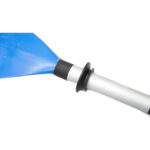 Close-up of blue kayak paddle and shaft
