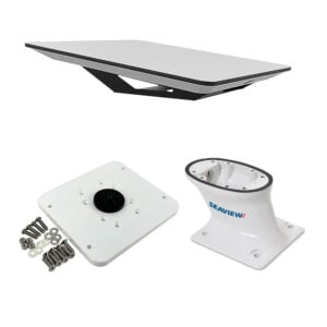 Seaview radar mount with hardware components.