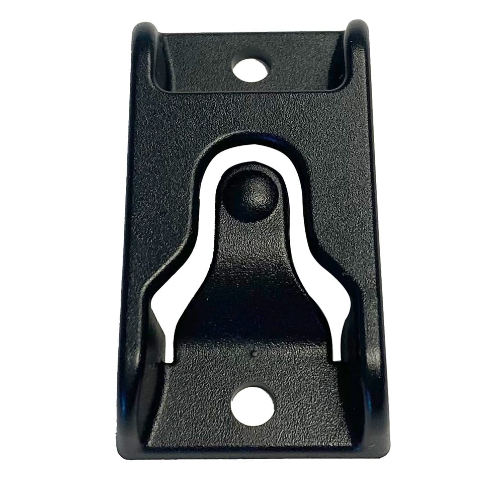 Black metal wall bracket with mounting holes