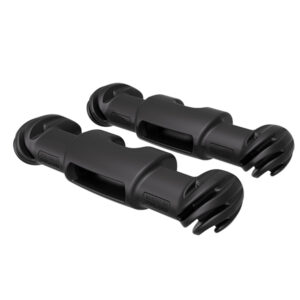 Black kayak paddle holders with twist lock.
