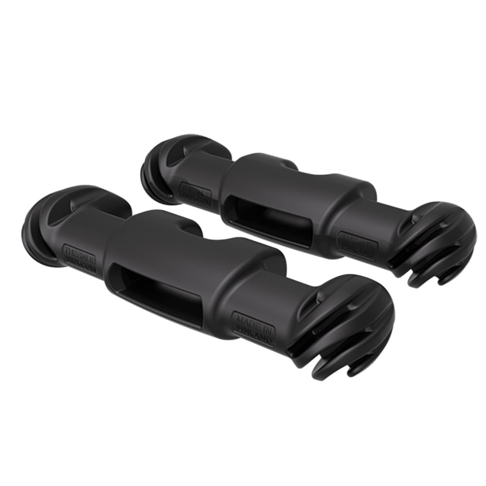 Black kayak paddle holders with twist lock.