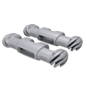 Gray heavy-duty industrial fittings pair