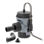 Submersible water pump with hose fittings and cord