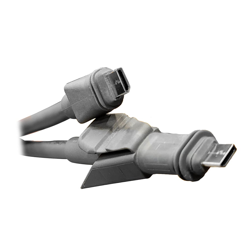 Close-up of black spark plug wires