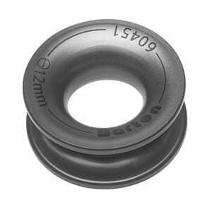 Black metal pulley ring with 12mm marking