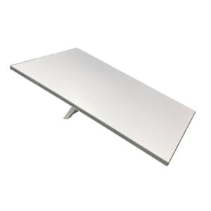 Rectangular solar panel with support stand.