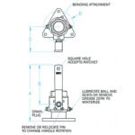 Technical drawing of valve with labeled dimensions