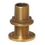 Brass threaded bulkhead pipe fitting with flange