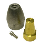 Metal nozzles and screw for pressure washer