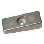 Rectangular metal block with central hole