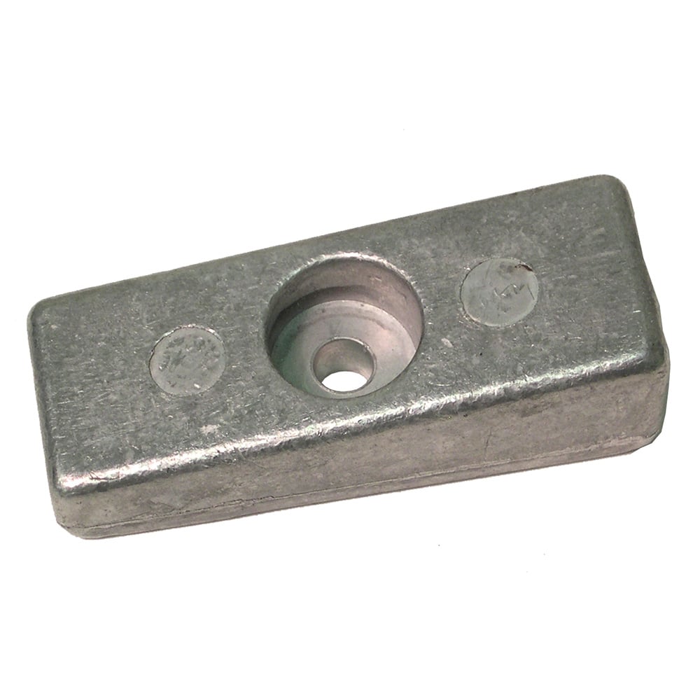 Rectangular metal block with central hole