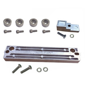 Metal bracket kit with bolts and washers