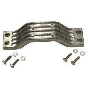 Metal cable clamp with screws and washers