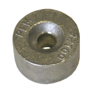 Metal weight with center hole for balancing