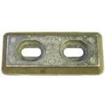 Rectangular zinc anode with two slots.
