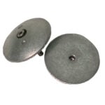 Two metal backing plates for earthing systems